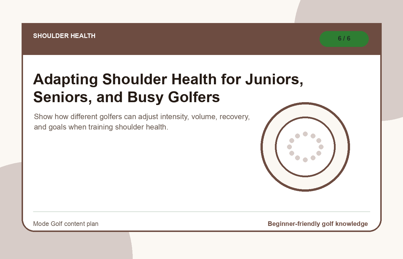 Adapting Shoulder Health for Juniors, Seniors, and Busy Golfers illustration