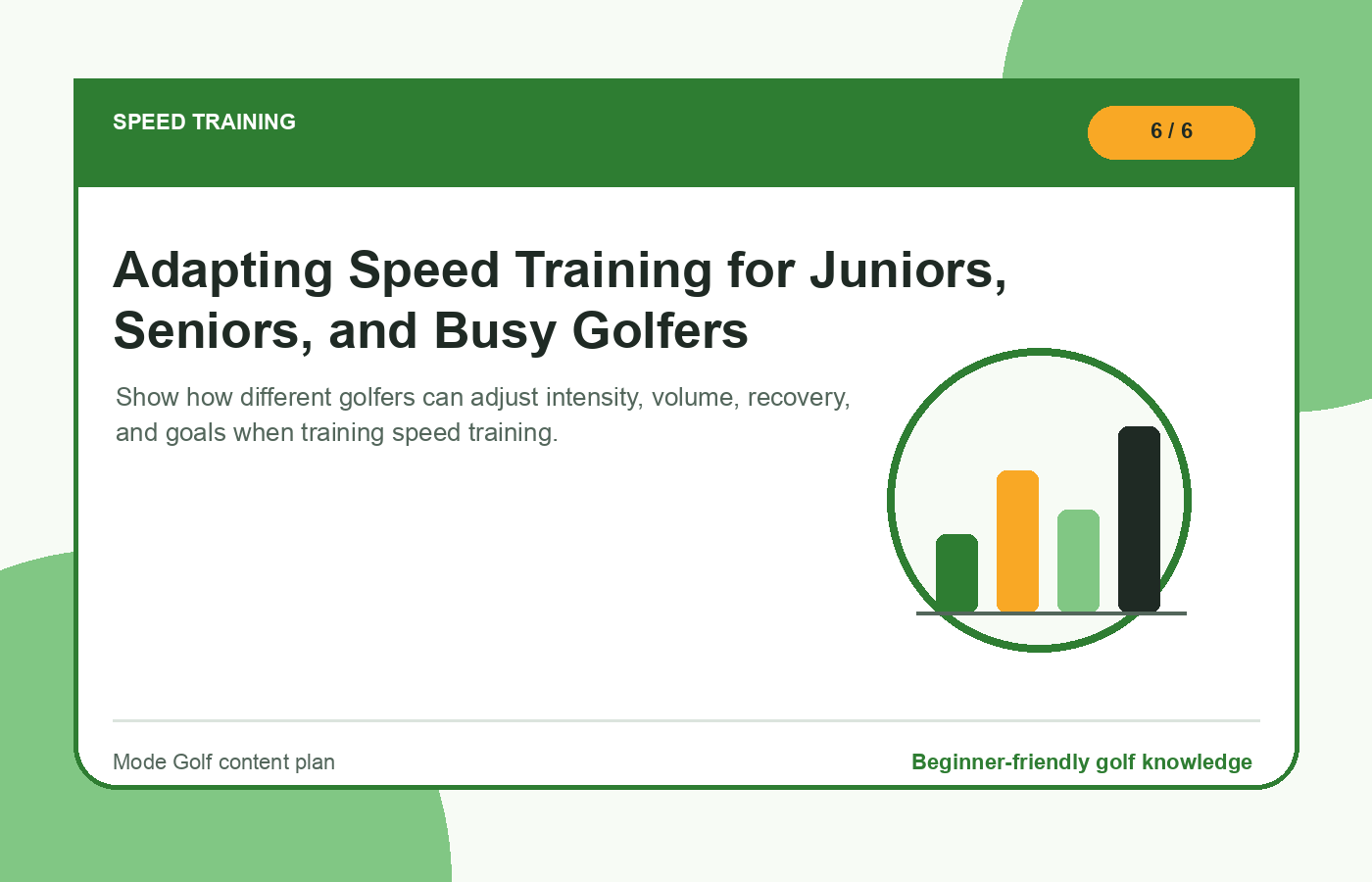 Adapting Speed Training for Juniors, Seniors, and Busy Golfers illustration