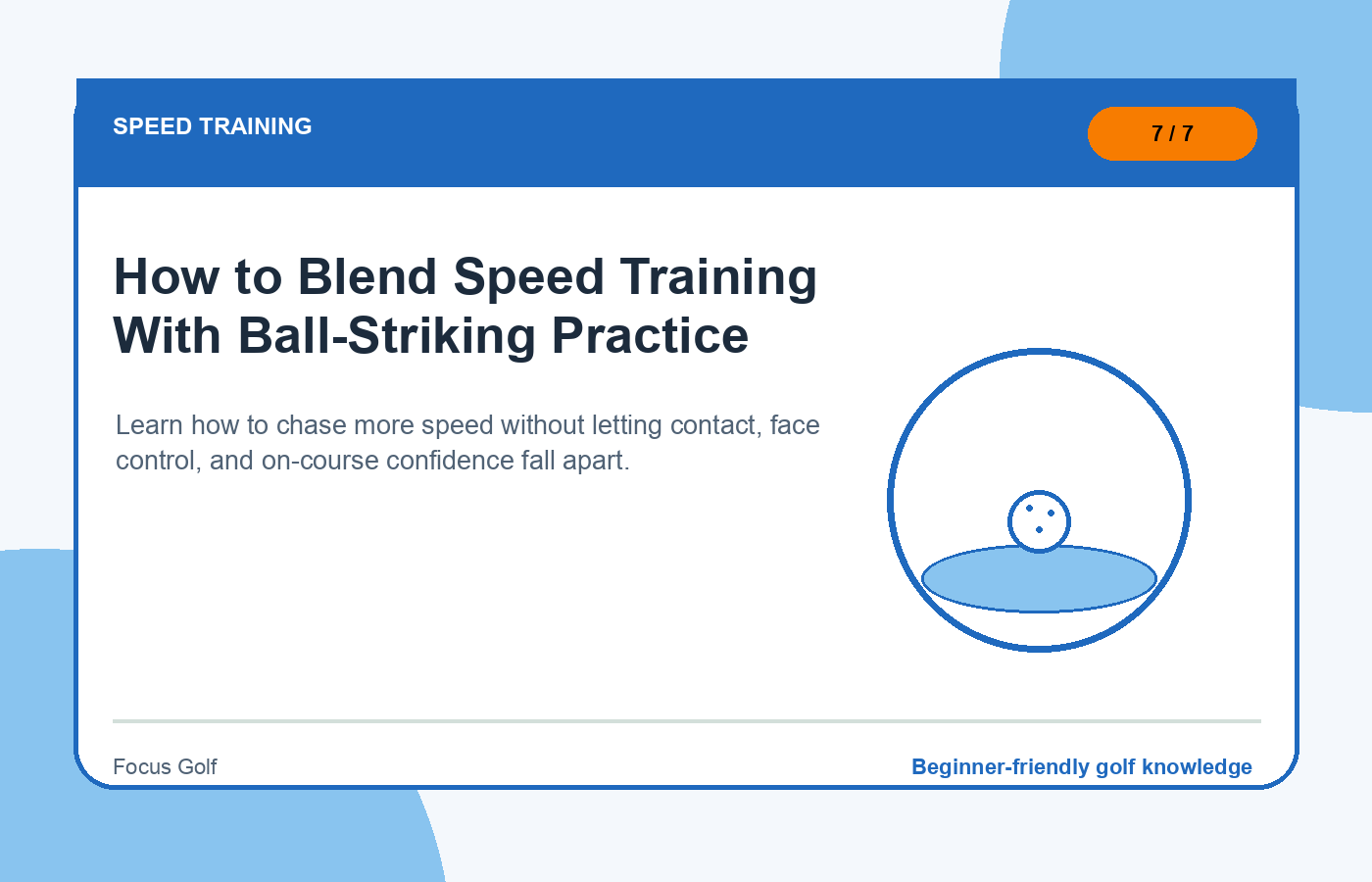 How to Blend Speed Training With Ball-Striking Practice illustration