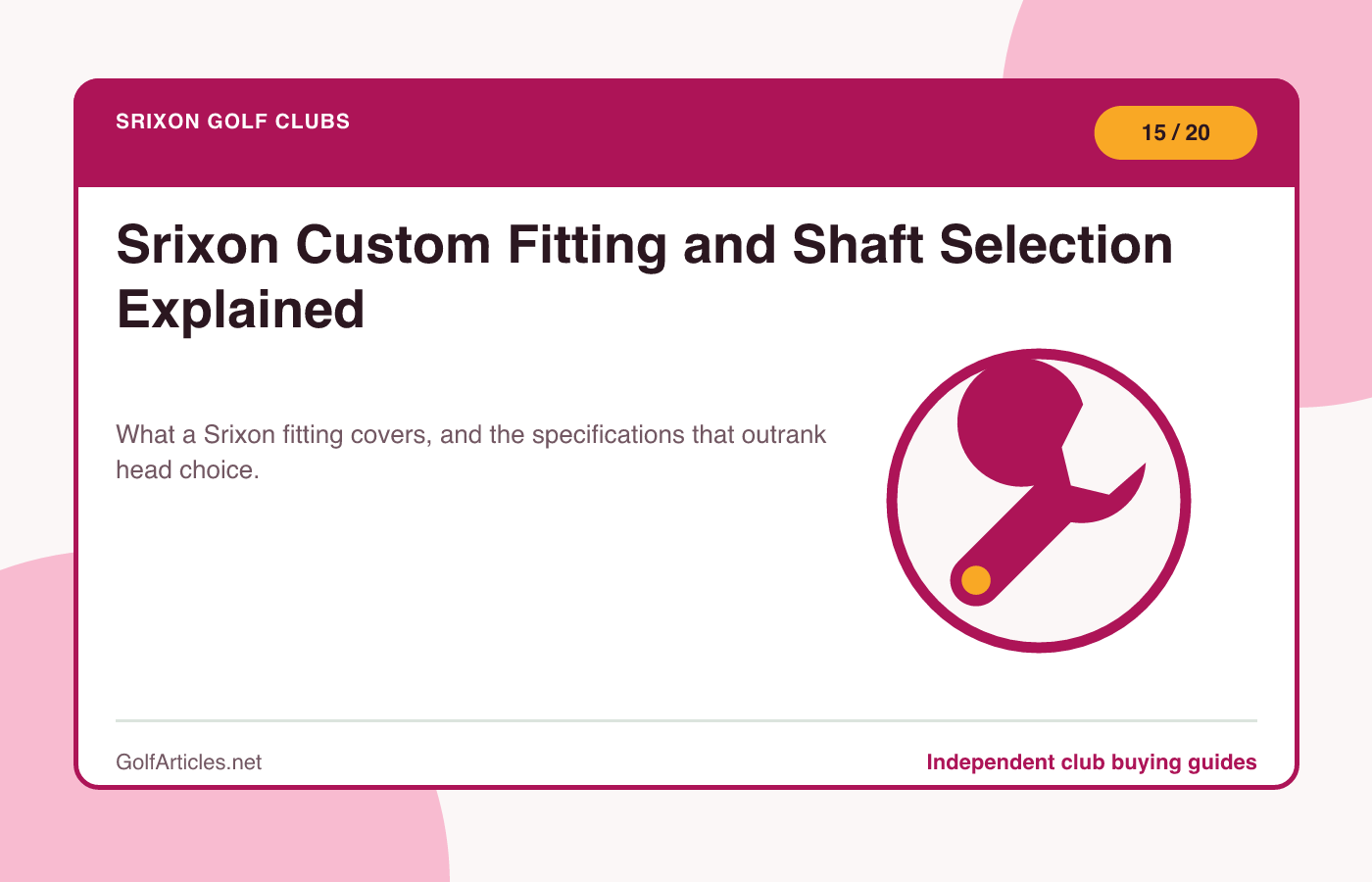 Srixon Custom Fitting and Shaft Selection Explained illustration