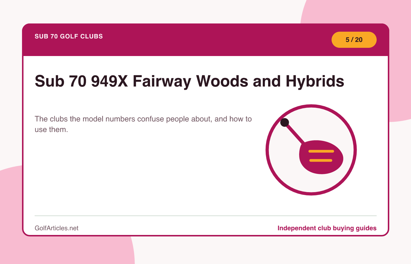 Sub 70 949X Fairway Woods and Hybrids illustration