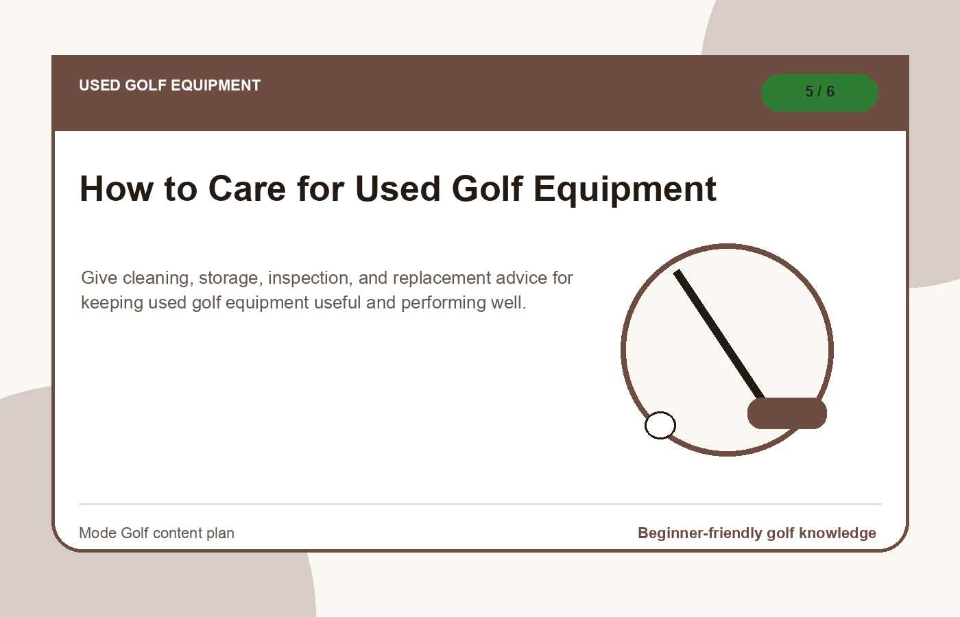 How to Care for Used Golf Equipment illustration