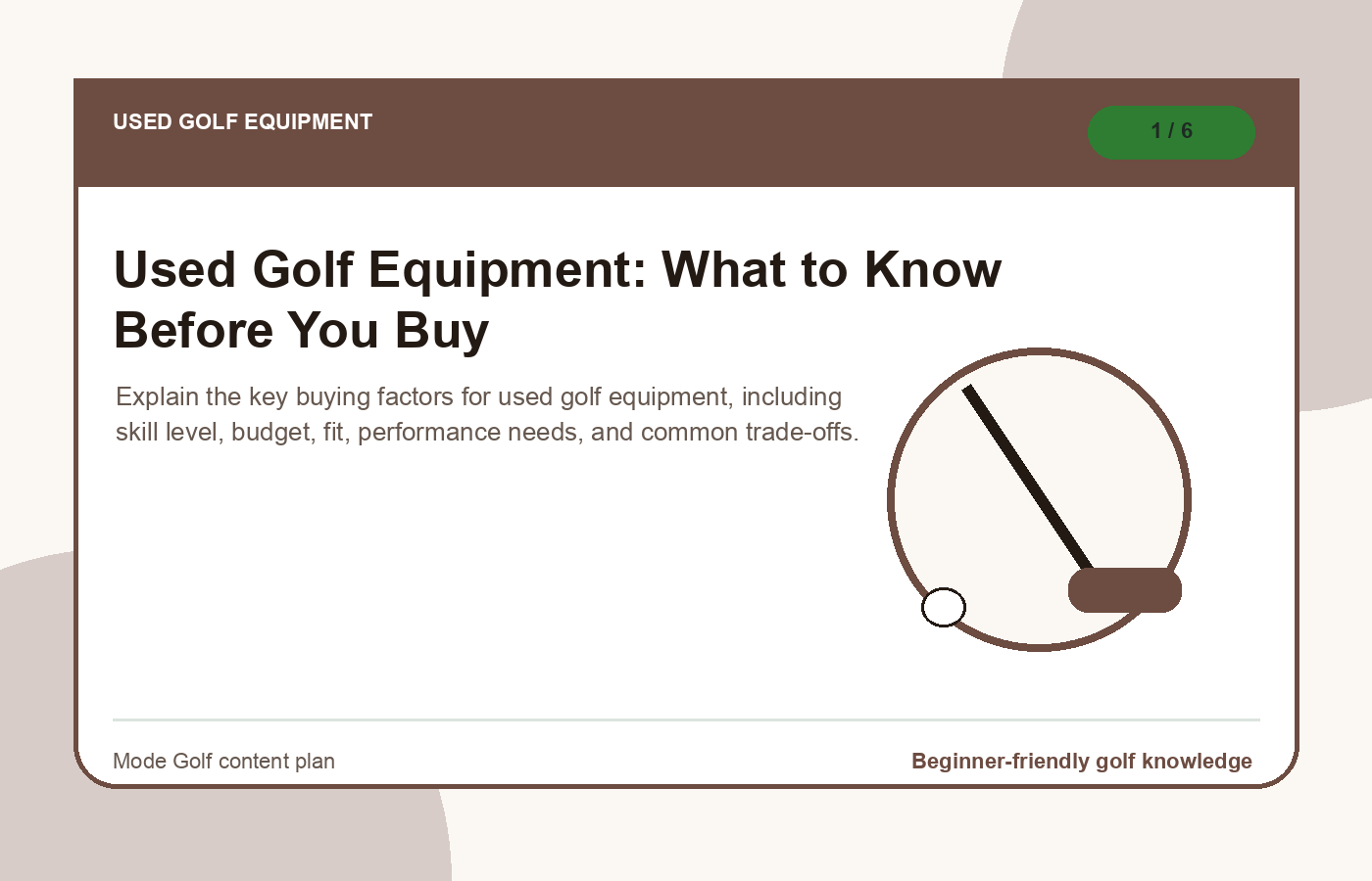 Used golf equipment