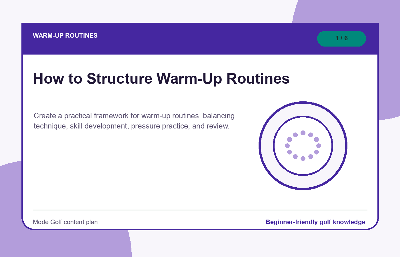 Warm-up routines