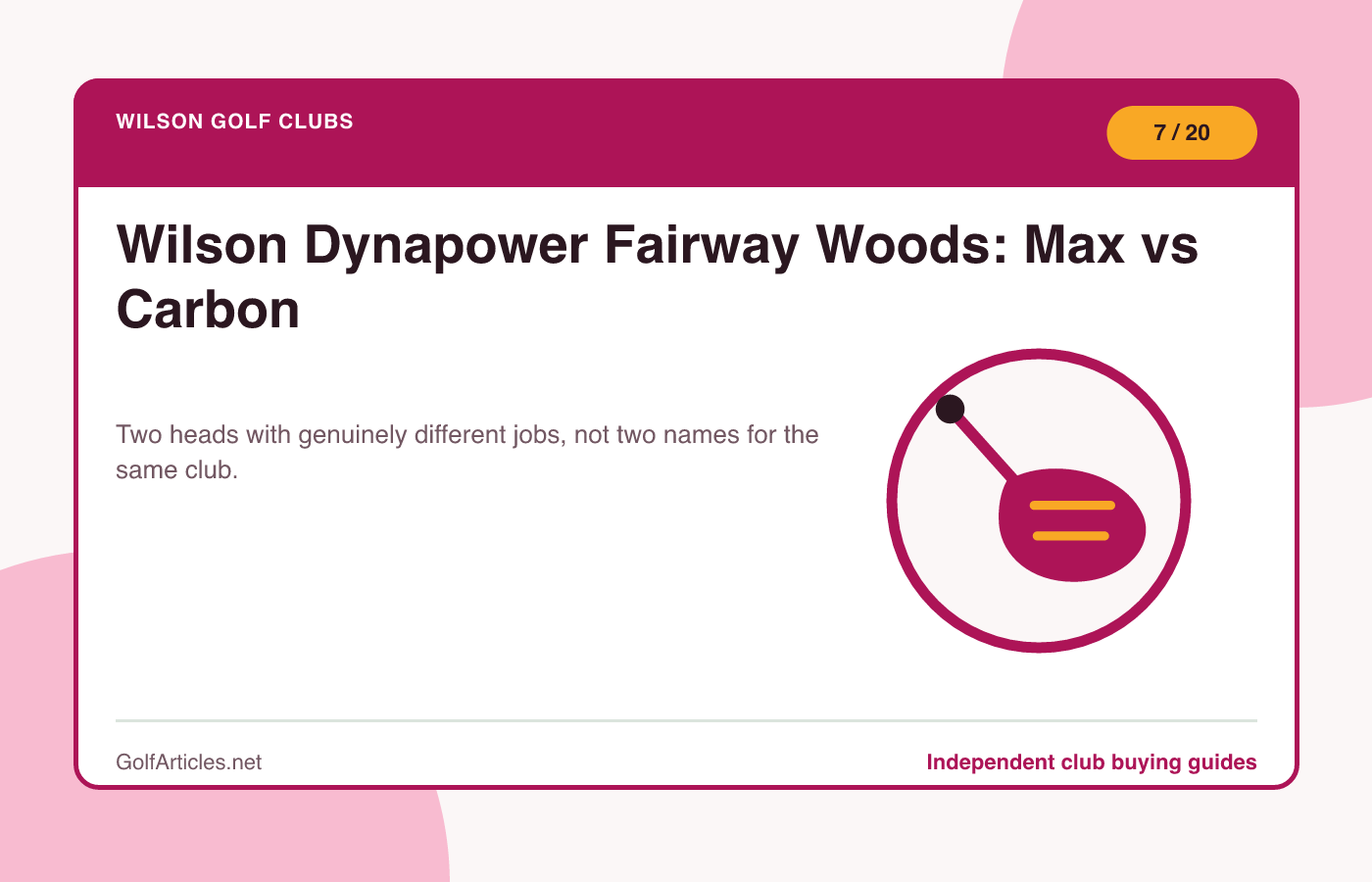 Wilson Dynapower Fairway Woods: Max vs Carbon illustration
