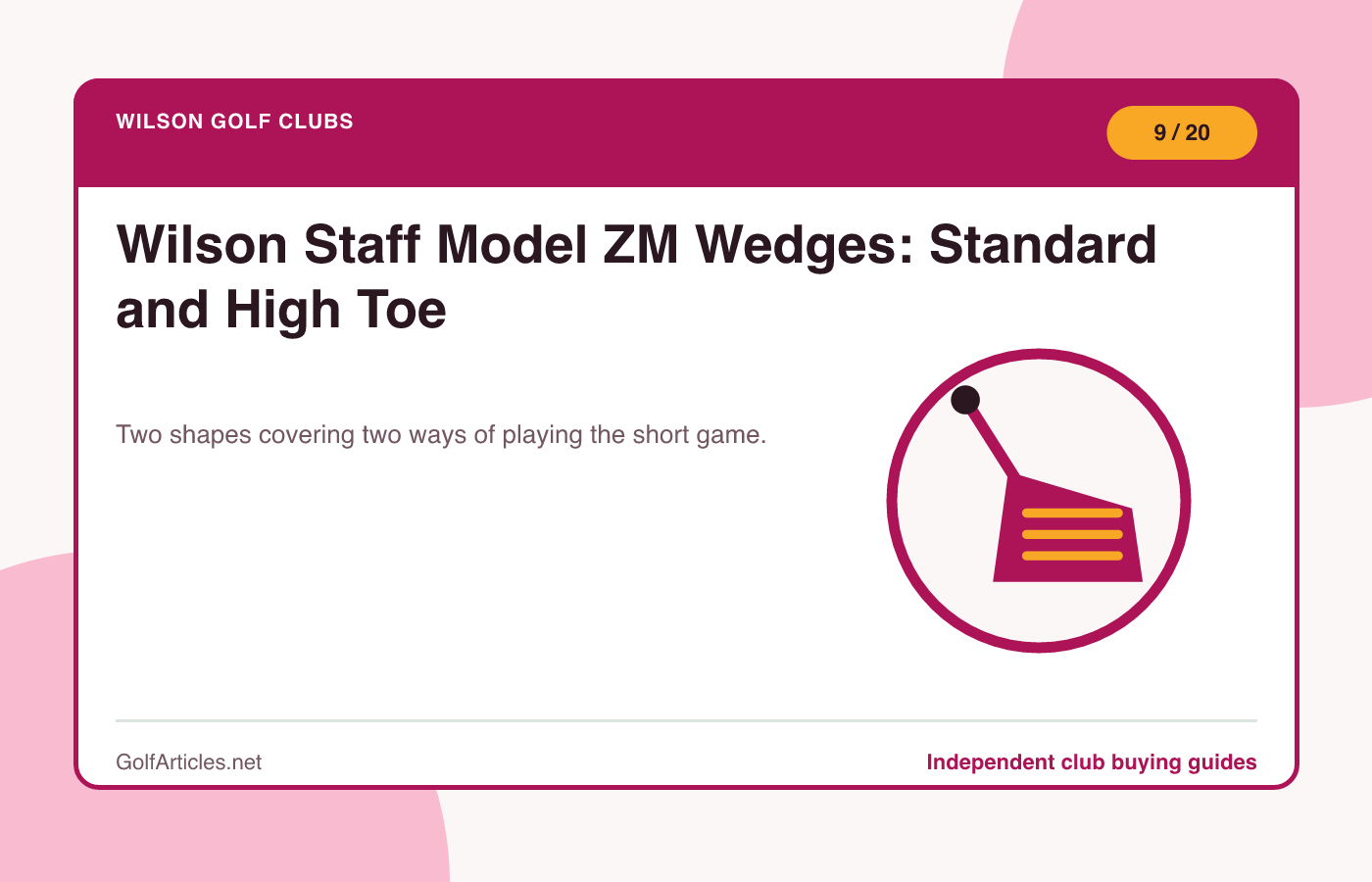 Wilson Staff Model ZM Wedges: Standard and High Toe illustration